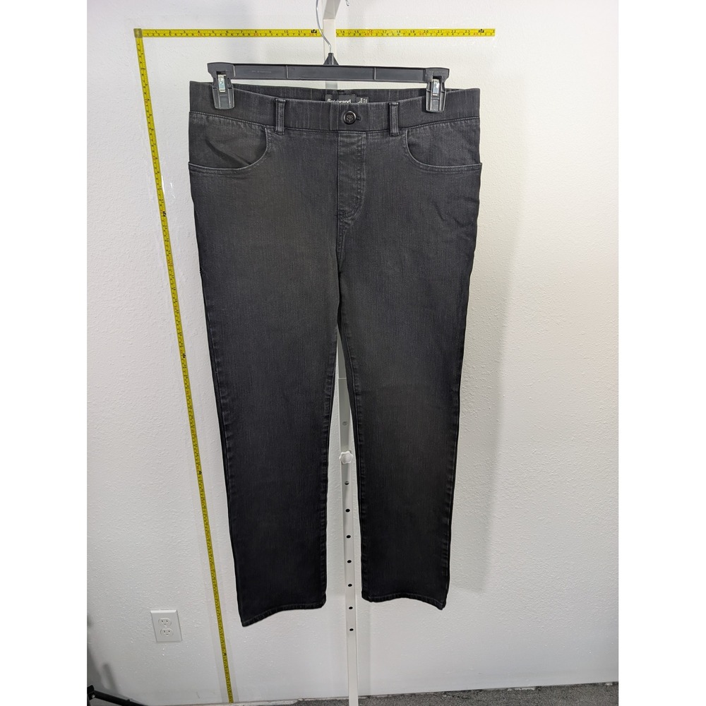 Betabrand Dress Pant Black Denim Straight Leg Petite Large L